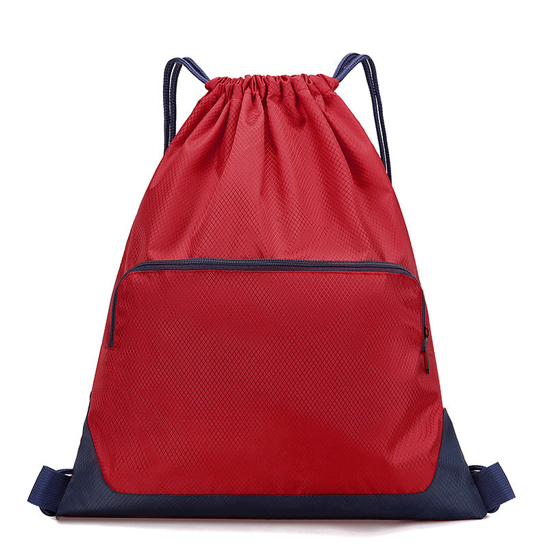 Durable Polyester Drawstring Bag Custom Logo  Gym Lightweight Sports Backpack Outdoor Fitness Training Daypack Large Storage Travel Pouch