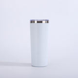 Vaso de cerveza de doble pared con aislamiento al vacío de 22 oz y tapa, taza de viaje de acero inoxidable 304 con recubrimiento en polvo, con impresión de logotipo personalizado disponible.
