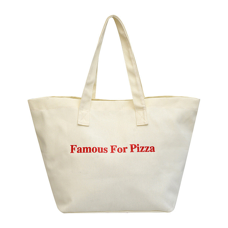 Bolso de Hombro para Mujer de Lona Estampado Personalizado de Gran Capacidad Color Caramelo