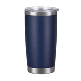 Vaso de acero inoxidable 304 con aislamiento al vacío de doble pared de 20 oz, vaso para coche, con recubrimiento en polvo y tapa, logotipo personalizado disponible.