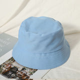 Fashionable Minimalist Design 100% Pure Cotton Solid Color Women's Bucket Hat  for Beach Travel