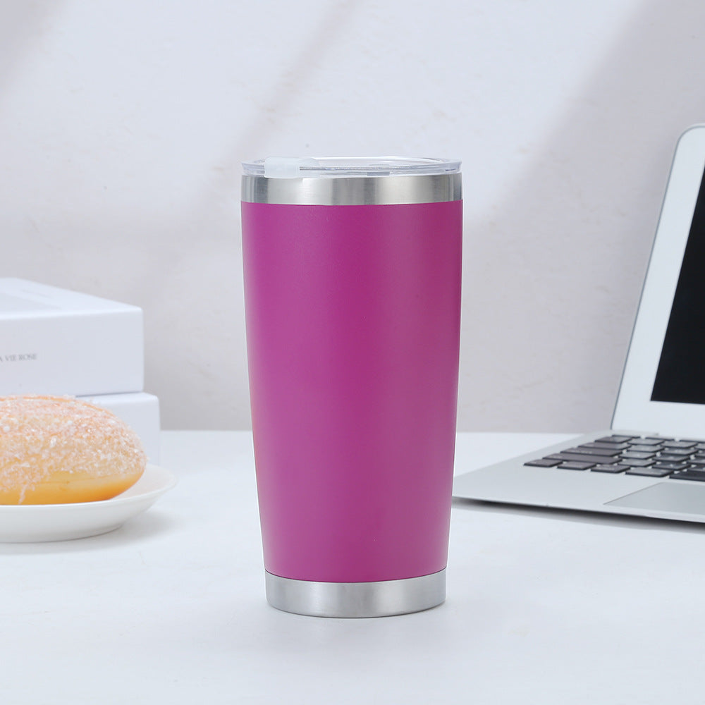 Vaso de acero inoxidable de 20 oz con logotipo personalizado, de fábrica, con aislamiento de doble pared, de acero inoxidable al vacío, con tapas.