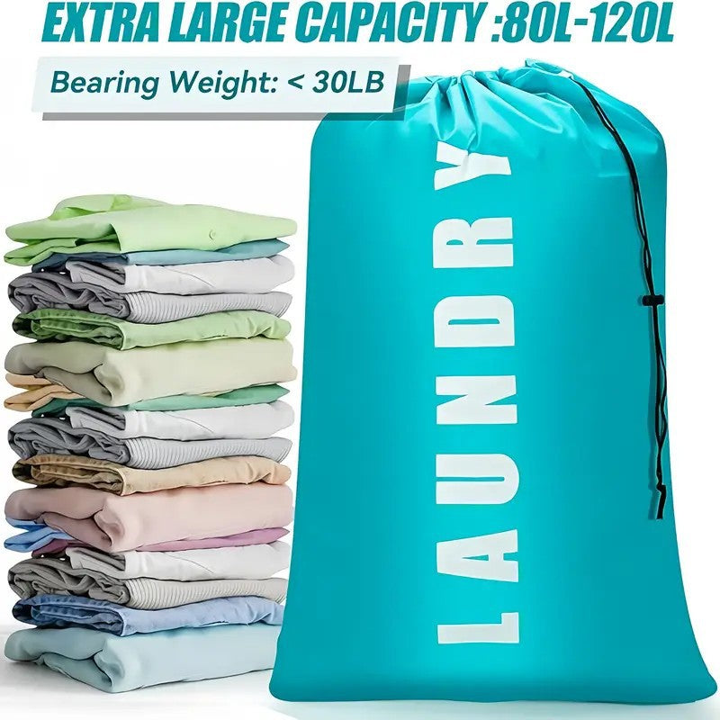 Custom Logo Laundry Bag – Promote Your Laundry Business with a Durable Large Capacity Drawstring Laundry Sack