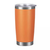 Vaso de acero inoxidable 304 con aislamiento al vacío de doble pared de 20 oz, vaso para coche, con recubrimiento en polvo y tapa, logotipo personalizado disponible.