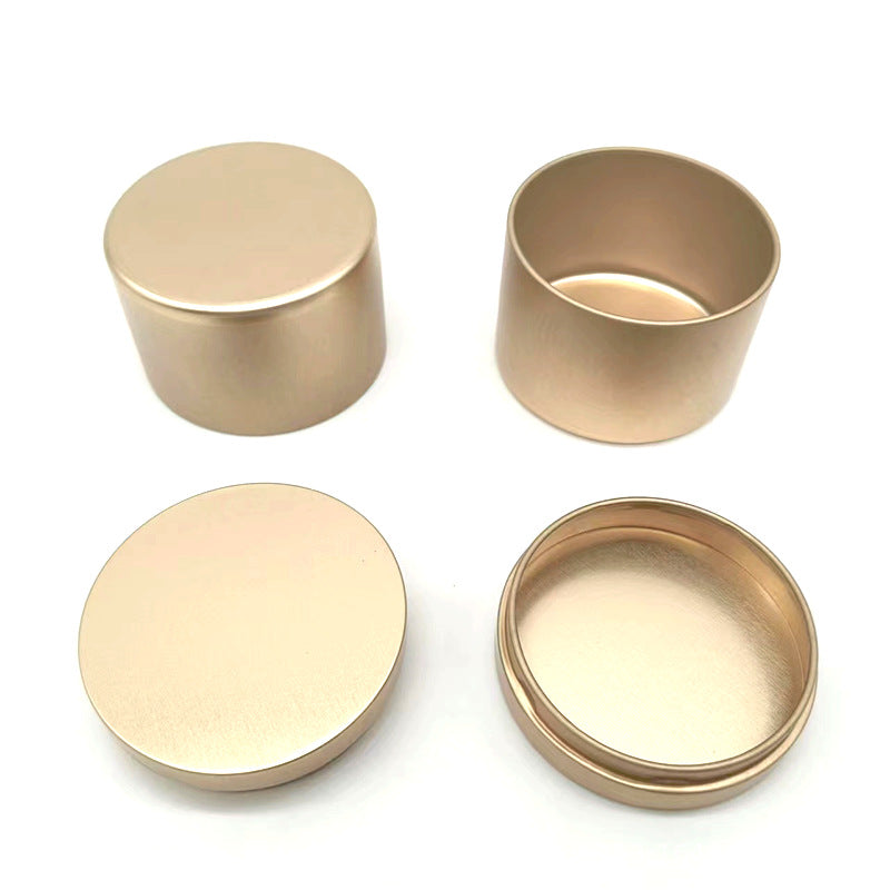 Latas Contenedoras de Velas Personalizadas de 4oz y 8oz – Empaques Redondos de Metal Color Oro Champagne y Oro Rosa para Velas, Perfumes Sólidos y Bálsamos