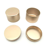 Latas Contenedoras de Velas Personalizadas de 4oz y 8oz – Empaques Redondos de Metal Color Oro Champagne y Oro Rosa para Velas, Perfumes Sólidos y Bálsamos