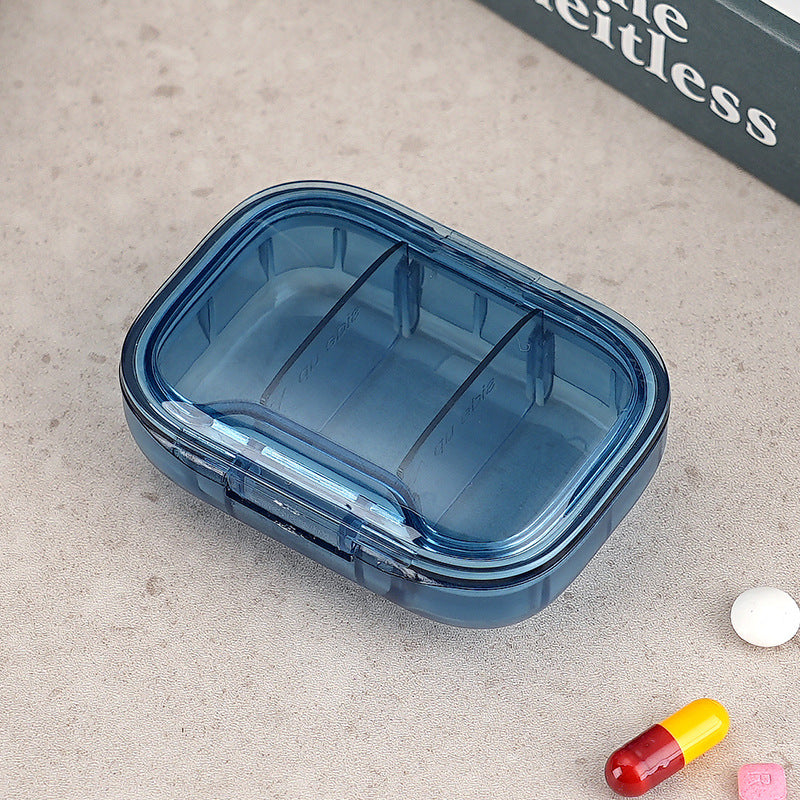 Portable Mini Pill Box with Custom Logo – 3-Grid Travel Pill Organizer for Daily Medication Storage