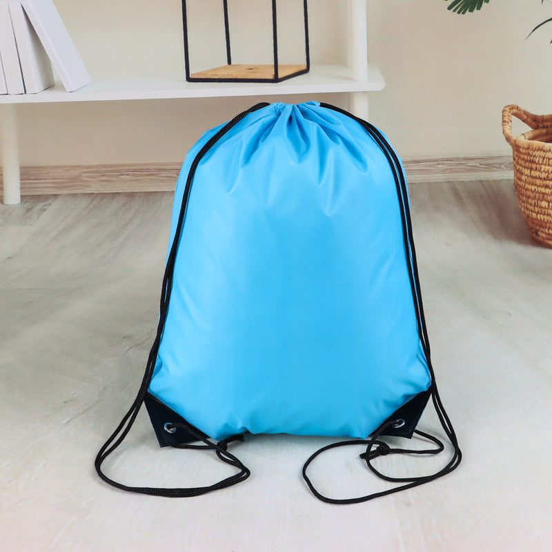 Mochila de poliéster personalizada con cordón doble (logotipo imprimible)