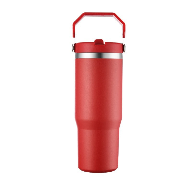 Vaso de viaje con aislamiento al vacío de acero inoxidable 304 de 30 oz con asa, taza de coche de doble pared, taza de café portátil, marca personalizada disponible
