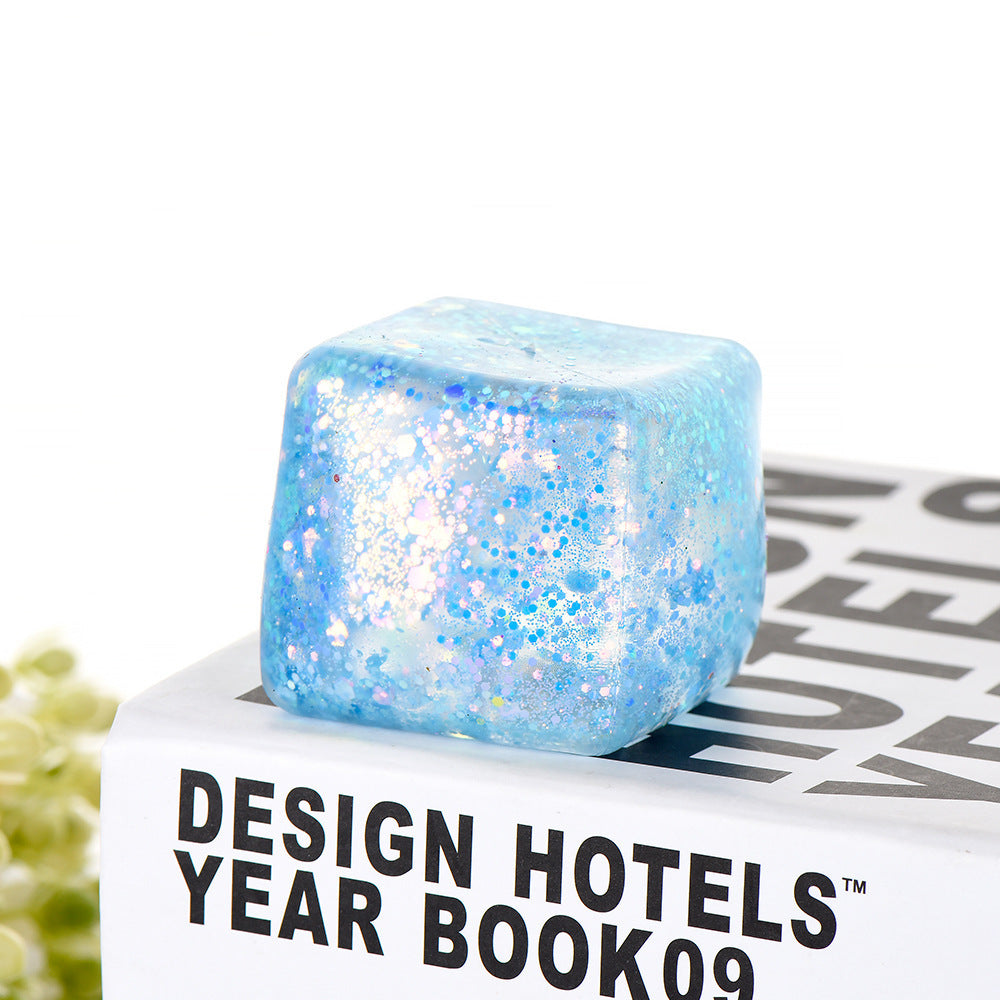 Squishy de cubitos de hielo creativo y personalizado, juguete sensorial de crecimiento lento para aliviar el estrés, juguete antiestrés blando