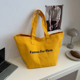 Bolso de Hombro para Mujer de Lona Estampado Personalizado de Gran Capacidad Color Caramelo