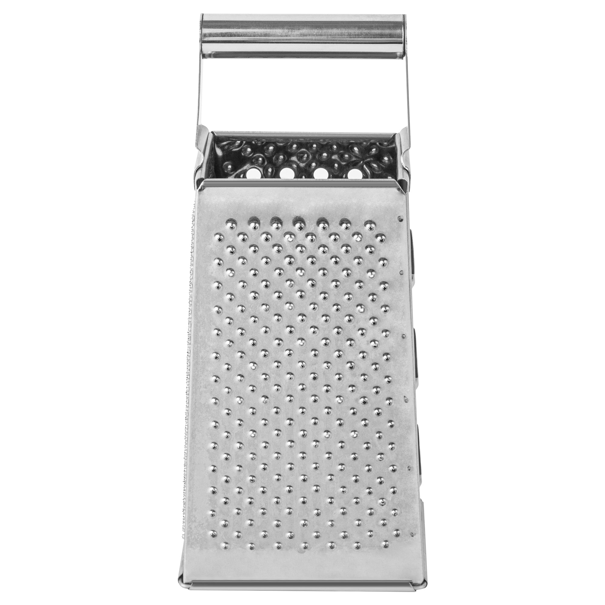 Rallador de queso de cuatro lados Met Lux de acero inoxidable resistente - 4 1/4" x 3 1/4" x 10" - Caja de 1 unidad