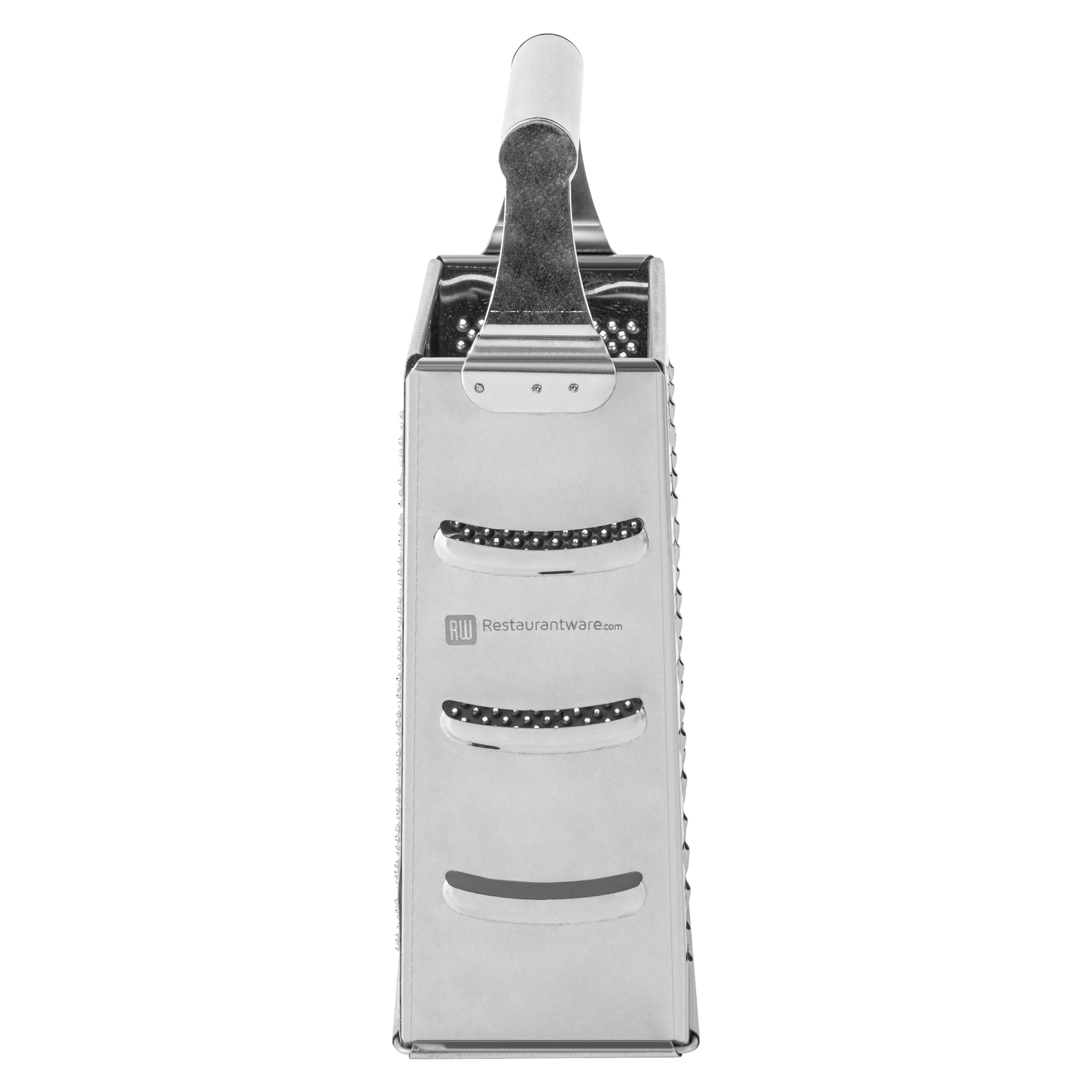 Rallador de queso de cuatro lados Met Lux de acero inoxidable resistente - 4 1/4" x 3 1/4" x 10" - Caja de 1 unidad