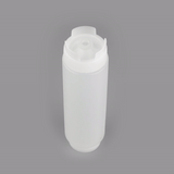 Botella de plástico transparente de 16 oz (primero en entrar, primero en salir), tapa invertida, rellenable y dispensadora, 2 1/2" x 2 1/2" x 8 1/4" (caja de 1 unidad)