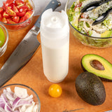 Botella de plástico transparente de 16 oz (primero en entrar, primero en salir), tapa invertida, rellenable y dispensadora, 2 1/2" x 2 1/2" x 8 1/4" (caja de 1 unidad)