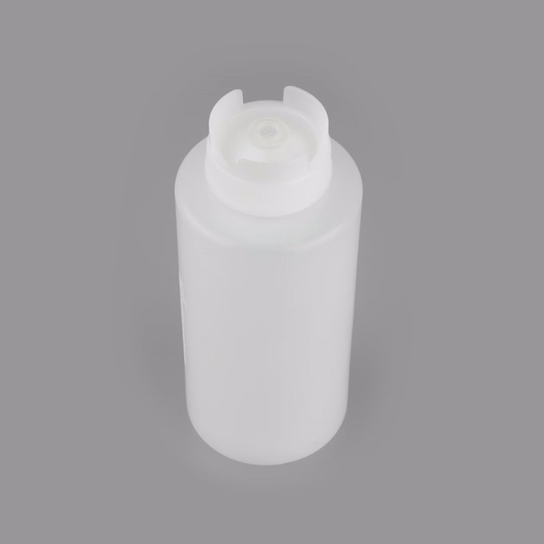 Botella de plástico transparente de 32 oz (primero en entrar, primero en salir), tapa invertida, rellenable y dispensadora, 8,9 x 8,9 x 23 cm (3 1/2 x 3 1/2 x 9 pulgadas), caja de 1 unidad