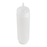 Botella de plástico transparente de 16 oz (primero en entrar, primero en salir), tapa de repuesto, punta de precisión, 2 1/2" x 2 1/2" x 9 1/4" (caja de 1 unidad)
