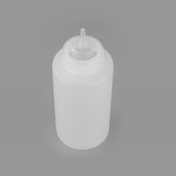 Botella de plástico transparente de 32 oz (primero en entrar, primero en salir), tapa de repuesto, punta de precisión, 9 1/2" x 3 1/2" x 3 1/2" (caja de 1 unidad)