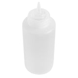 Botella de plástico transparente de 32 oz (primero en entrar, primero en salir), tapa de repuesto, punta de precisión, 9 1/2" x 3 1/2" x 3 1/2" (caja de 1 unidad)