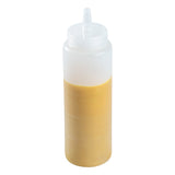 Botella de plástico transparente para apretar Sauce Tek de 8 oz - Punta de precisión - 2" x 2" x 7" - Caja de 1 unidad