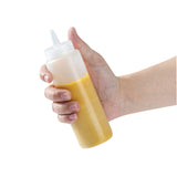 Botella de plástico transparente para apretar Sauce Tek de 8 oz - Punta de precisión - 2" x 2" x 7" - Caja de 1 unidad