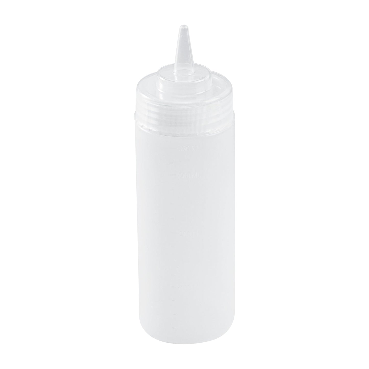 Botella de plástico transparente Sauce Tek de 12 oz - Punta de precisión - 2 1/4" x 2 1/4" x 8" - Caja de 1 unidad