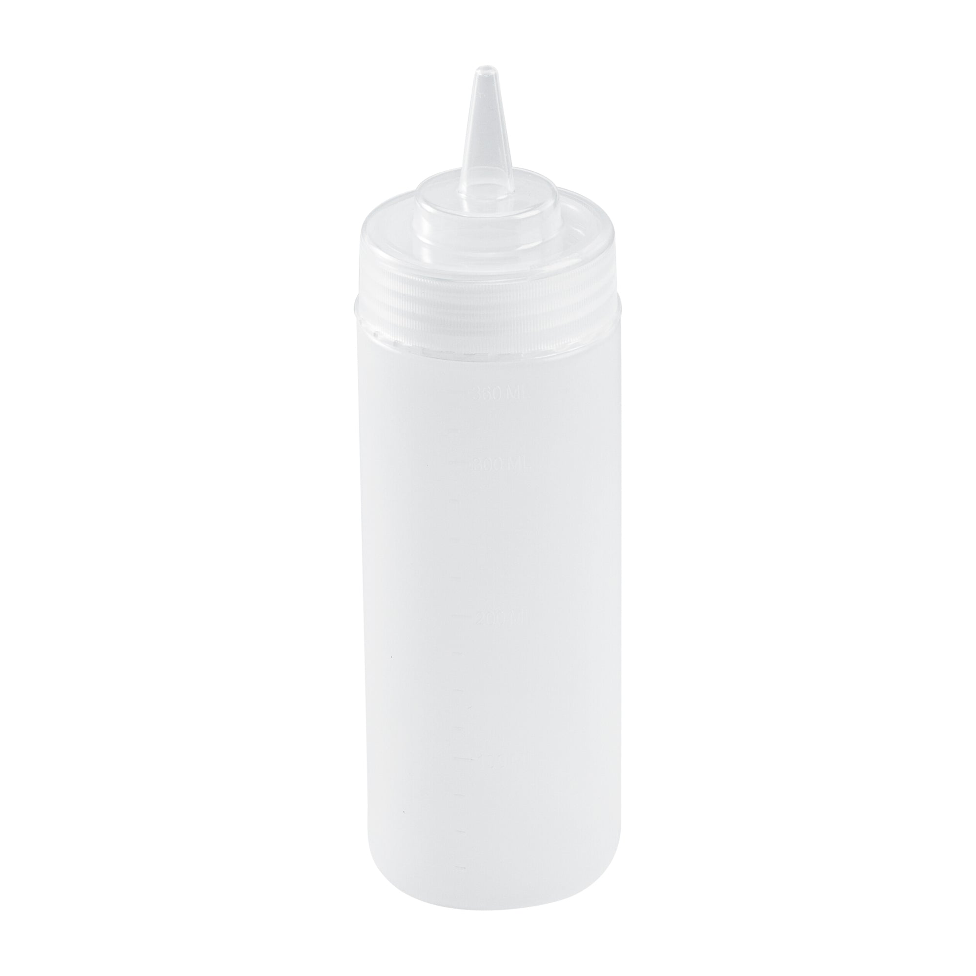 Botella de plástico transparente Sauce Tek de 12 oz - Punta de precisión - 2 1/4" x 2 1/4" x 8" - Caja de 1 unidad