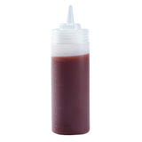 Botella de plástico transparente Sauce Tek de 12 oz - Punta de precisión - 2 1/4" x 2 1/4" x 8" - Caja de 1 unidad