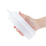 Botella de plástico transparente Sauce Tek de 12 oz - Punta de precisión - 2 1/4" x 2 1/4" x 8" - Caja de 1 unidad