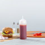 Botella de plástico transparente Sauce Tek de 12 oz - Punta de precisión - 2 1/4" x 2 1/4" x 8" - Caja de 1 unidad
