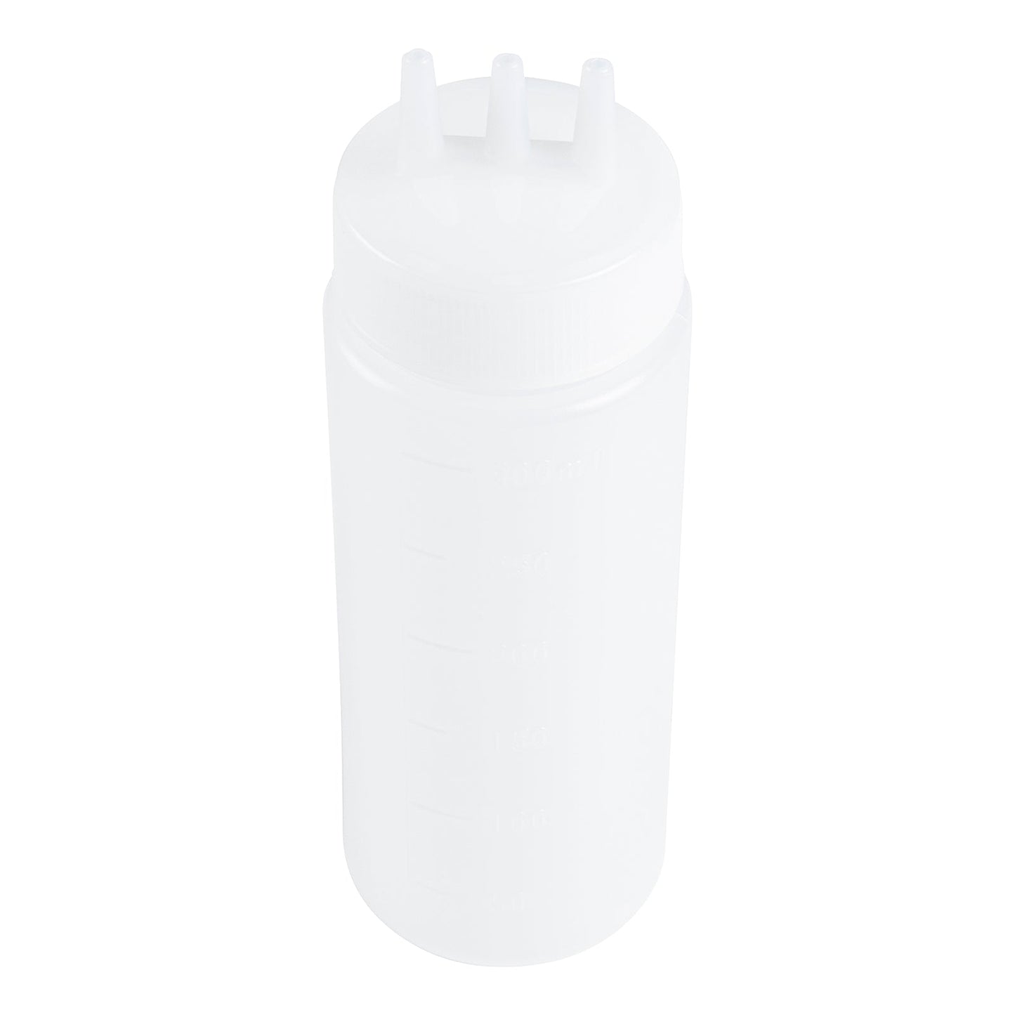 Botella de plástico transparente multiusos Sauce Tek de 12 oz (con punta de triple dispersión) - Caja de 6 unidades
