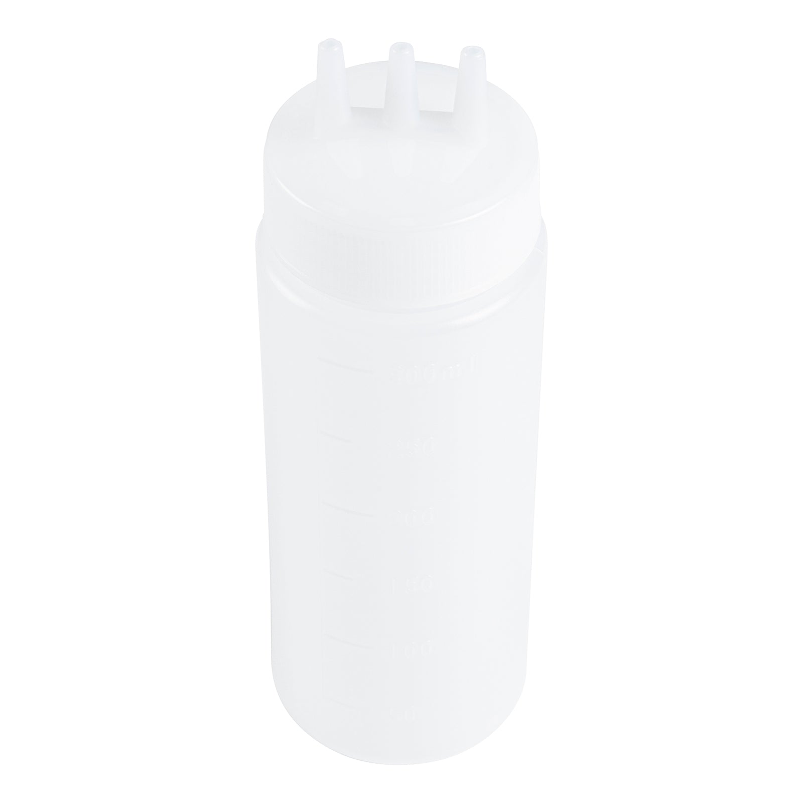 Botella de plástico transparente multiusos Sauce Tek de 12 oz (con punta de triple dispersión) - Caja de 6 unidades