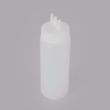 Botella de plástico transparente multiusos Sauce Tek de 12 oz (con punta de triple dispersión) - Caja de 6 unidades