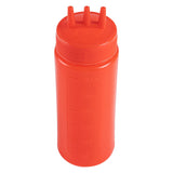 Botella de plástico para ketchup Sauce Tek de 12 oz, color rojo, con punta de triple dispersión, caja de 6 unidades