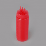 Botella de plástico para ketchup Sauce Tek de 12 oz, color rojo, con punta de triple dispersión, caja de 6 unidades