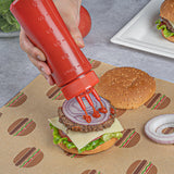 Botella de plástico para ketchup Sauce Tek de 12 oz, color rojo, con punta de triple dispersión, caja de 6 unidades