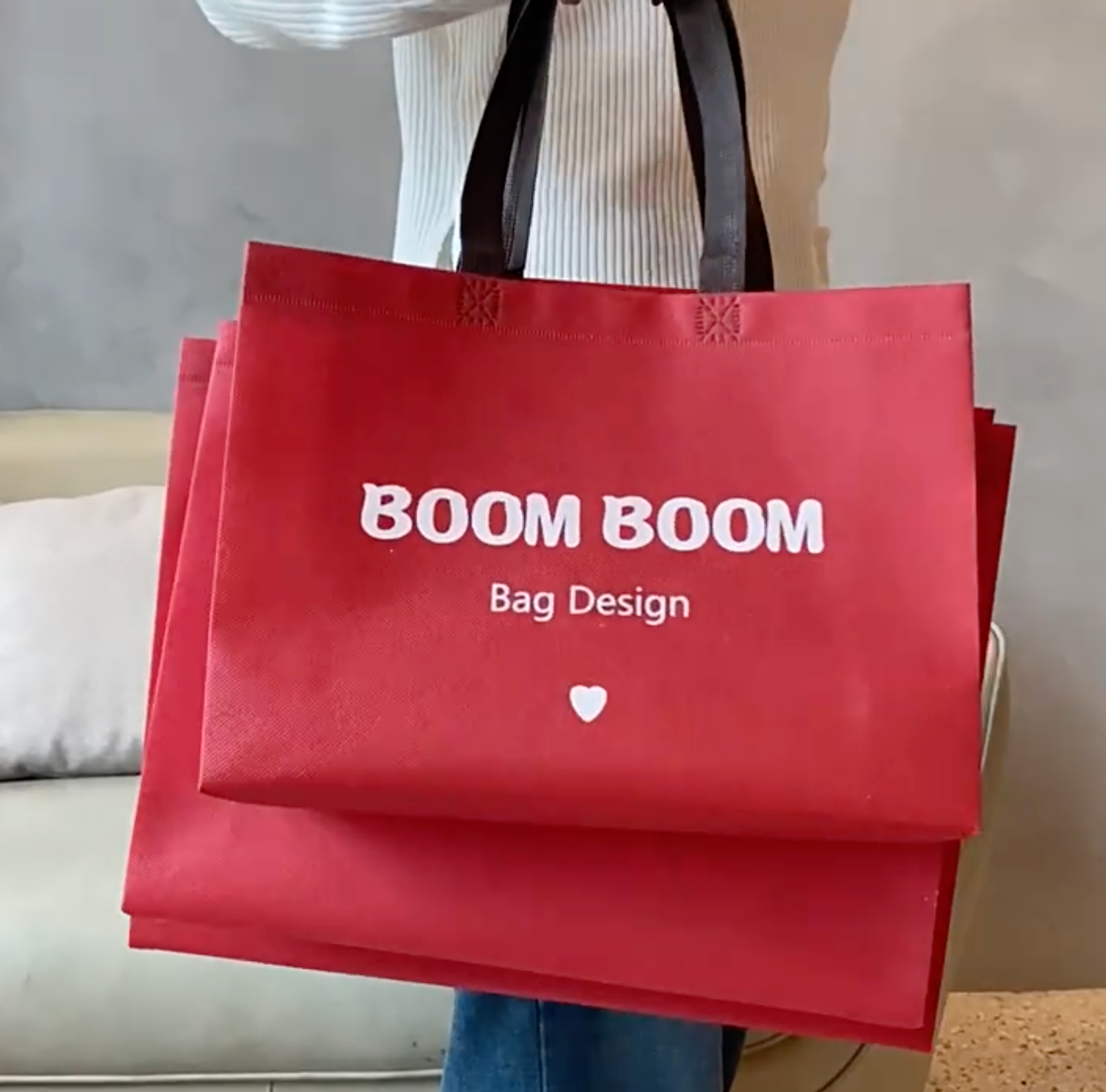 Custom Promotional Tote Bags Bulk Colorful Non-Woven Shopping Bags with Logo Printing