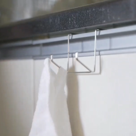 Almacenamiento de acero inoxidable montado en la puerta - Doble gancho