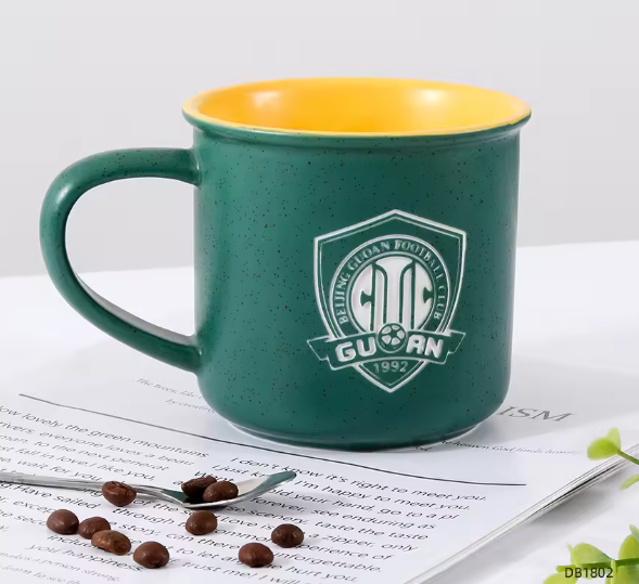 Tazas de cerámica para campamento con logotipo personalizado, 18 oz, mate, grabado, moteado, diseño personalizado