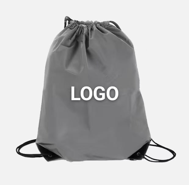 Custom Promotional Durable Polyester Reflective Safety Drawstring Bags with Logo Printing