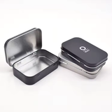 Custom Logo Small Rectangular Metal Gift Candy Mint Packaging Hinged Mini Tin Box for Candy