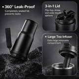 Taza de viaje con aislamiento al vacío de acero inoxidable 304 de 25 oz con correa de transporte, vaso de café portátil para auto, marca personalizada disponible