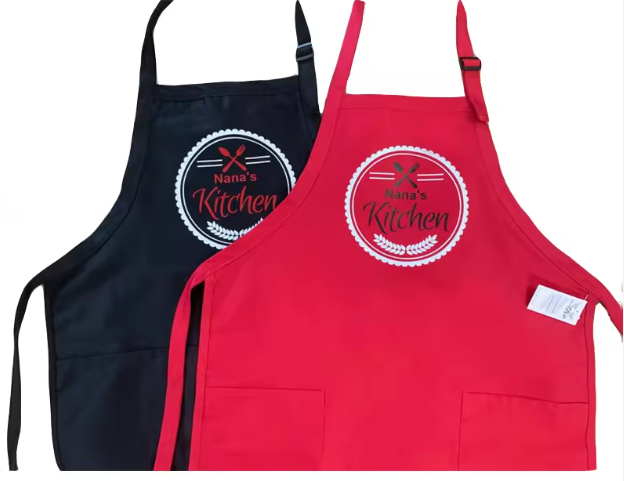 Custom Logo Personalized Premium Chef Aprons for Cooking, Water-Stain Resistant, Machine Washable,Two  Pockets, Unisex Gift