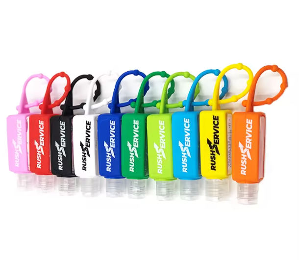 Custom Logo Travel Silicone Hand Sanitizer Dispenser Bottle with Hanging Rope Easy Open End Plastic Bottle