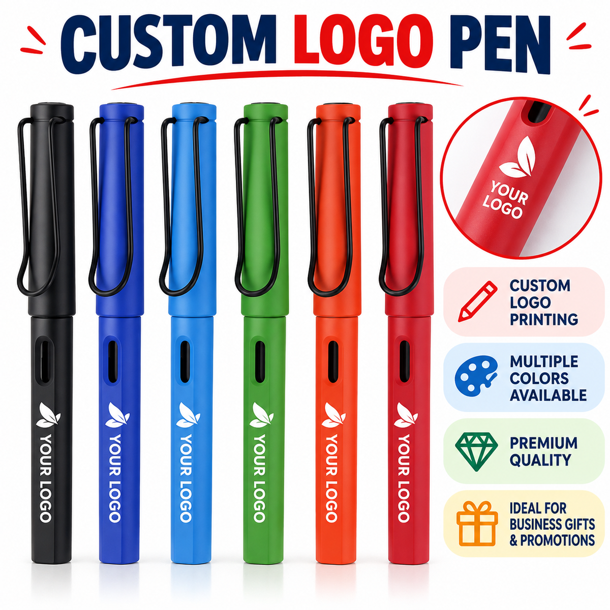 Custom Logo Matte Ballpoint Pen – Personalized Promotional Advertising & Business Pen
