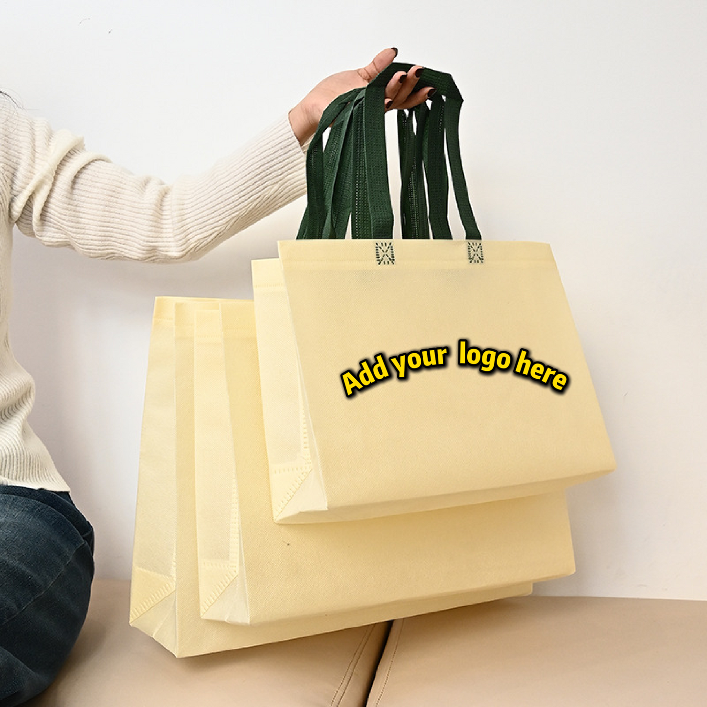 Custom Promotional Tote Bags Bulk Colorful Non-Woven Shopping Bags with Logo Printing