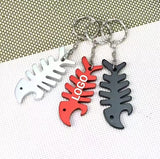 Custom Metal Aluminum Bottle Opener Keychain Promotional Creative Fishbone Design with Blank Beer Logo