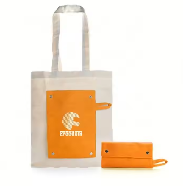 Bolsas plegables de algodón ecológicas premium, personalizadas y promocionales, con logotipo. 