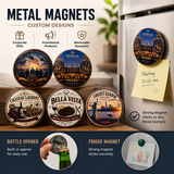 2-in-1 Custom Magnetic Bottle Opener & Fridge Magnet 58 mm (2.28 in)