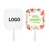 Custom Logo Summer Handheld Square Fan Double-Sided Sublimation PET Plastic Heat Transfer Blank Fans